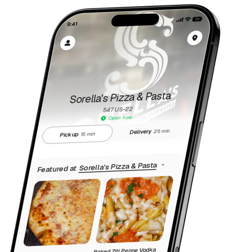 Sorella's Pizza & Pasta app preview