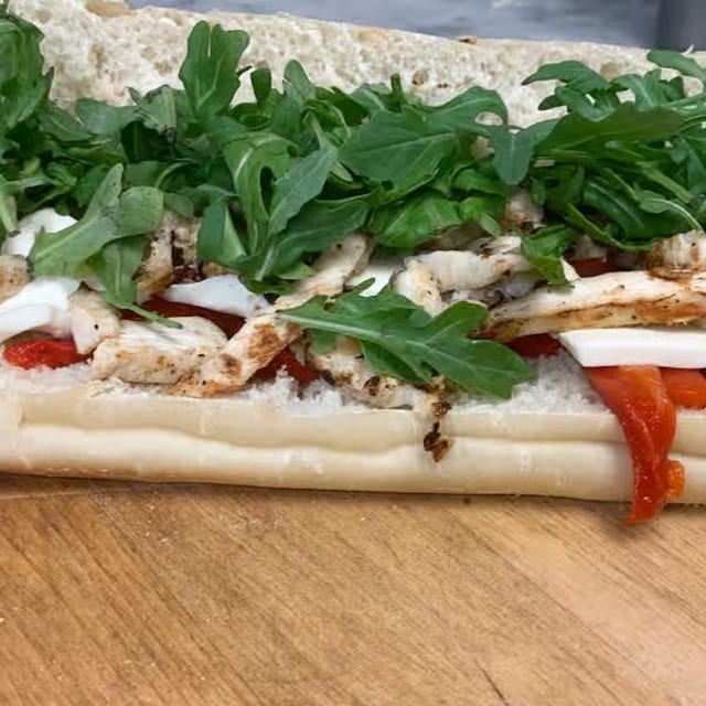 Caprese with Grilled Chicken Sub.