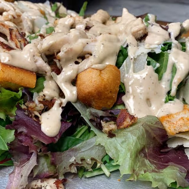 Chicken Caesar Salad Pizza.