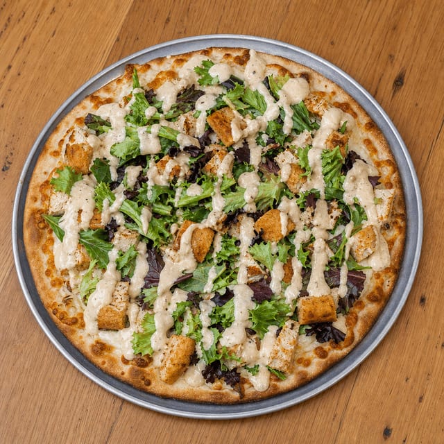 Chicken Caesar Salad Pizza.