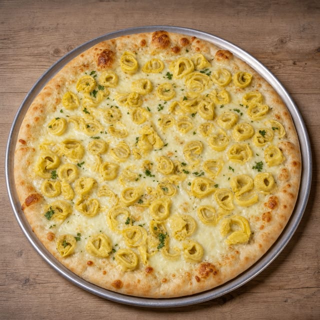 Tortellini Alfredo Pizza.