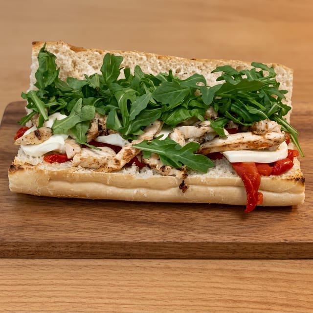 Caprese with Grilled Chicken Sub.